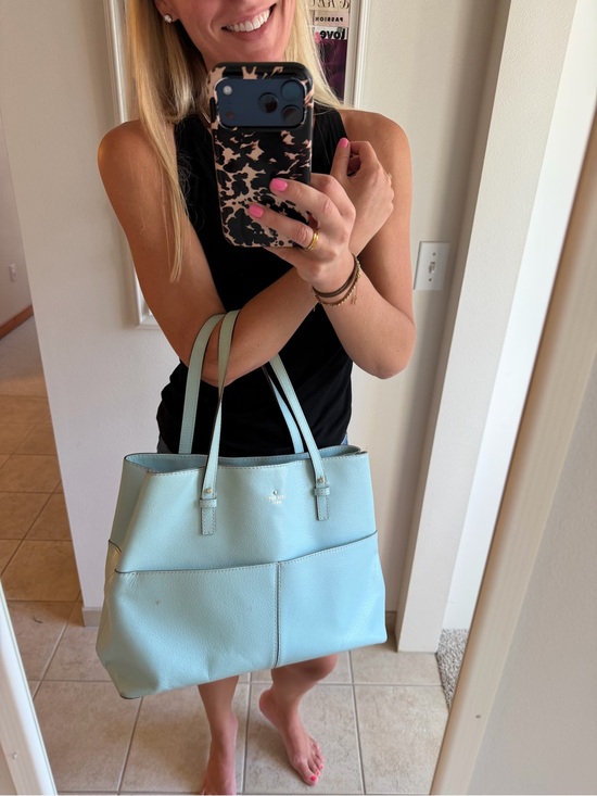 kate spade Handbags - Kate Spade Light Blue Leather Handbag